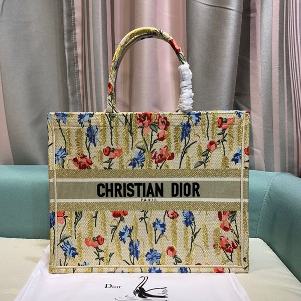 Dior包包 迪奧2021新款手提包 DS1286刺繡購物袋單肩斜挎包