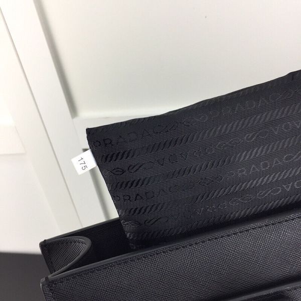 prada包包 普拉達2020新款手提包 YL2VG011-1F十字紋黑色購物袋單肩斜挎包