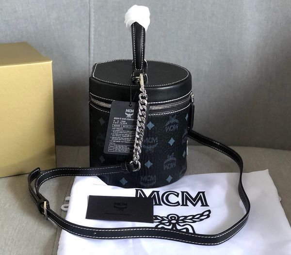 MCM專櫃 2021新款手提包 ZJ6713圓柱形單肩斜挎包