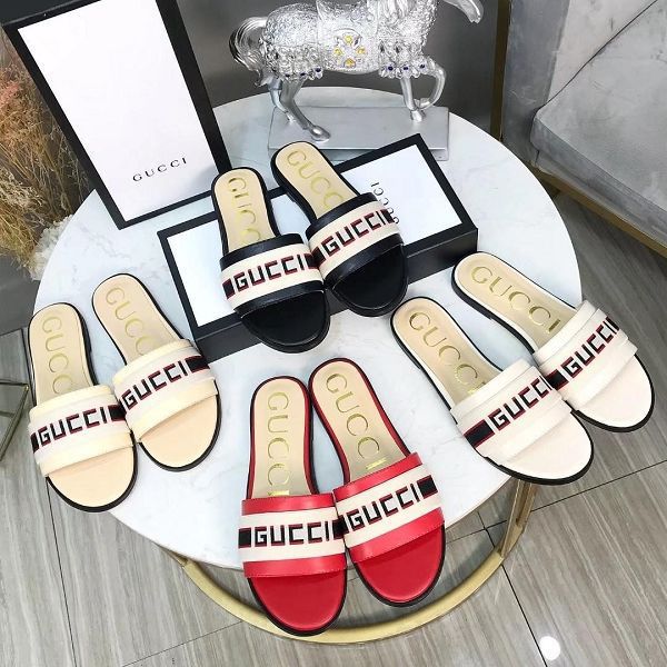 gucci鞋子 古馳2019新款時裝拖鞋　YJB4115簡約字母印花平跟女鞋