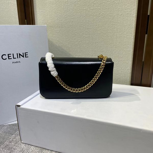 Celine包包 賽琳2022新款手提包 DS199243皮扣鏈條腋下包