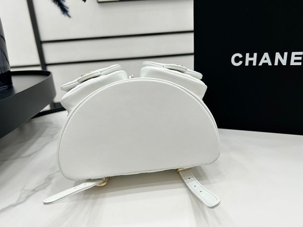 chanel包包 香奈兒2023新款手提包 DSAS3860時尚雙肩包白色後背包