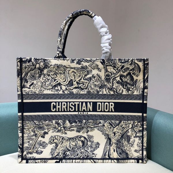 Dior包包 迪奧2021新款手提包 DSM1286L刺繡老虎圖單肩斜挎包