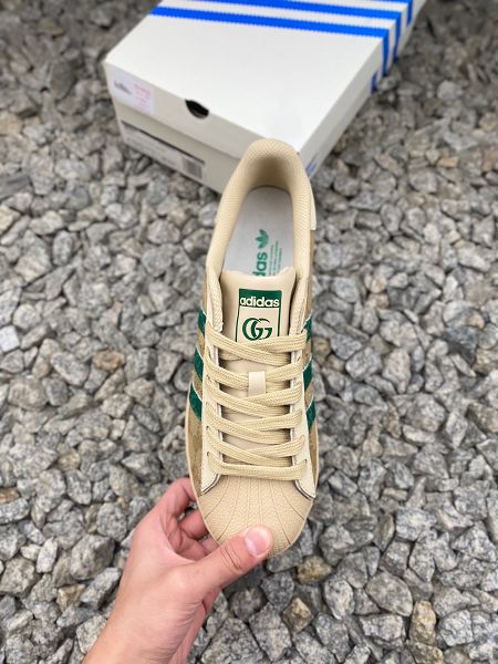 Adidas Originals Superstar x GUCCI 2025最新男女款棕綠色板鞋
