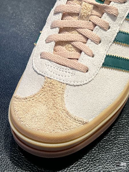 Adidas Gazelle 三葉草白綠色厚底耐磨低幫 女生板鞋