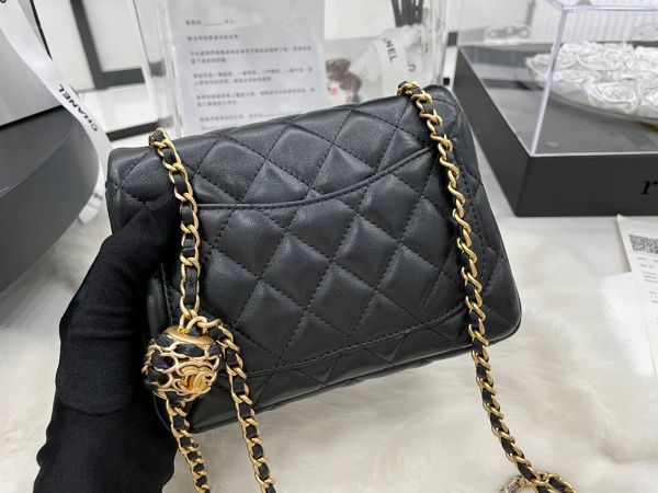 chanel包包 香奈兒2022新款手提包 DSAS1786/AS1787編織金球菱格單肩斜挎包