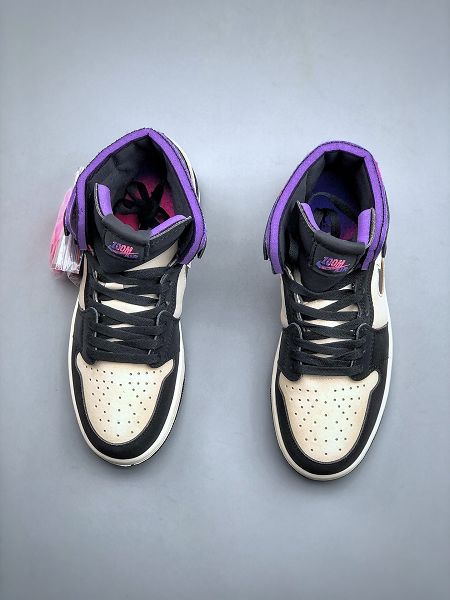 Nike Air Jordan 1 Zoom CMFTPSG 中幫經典復古文化休閒運動籃球鞋 2025最新男女款黑白紫大巴黎