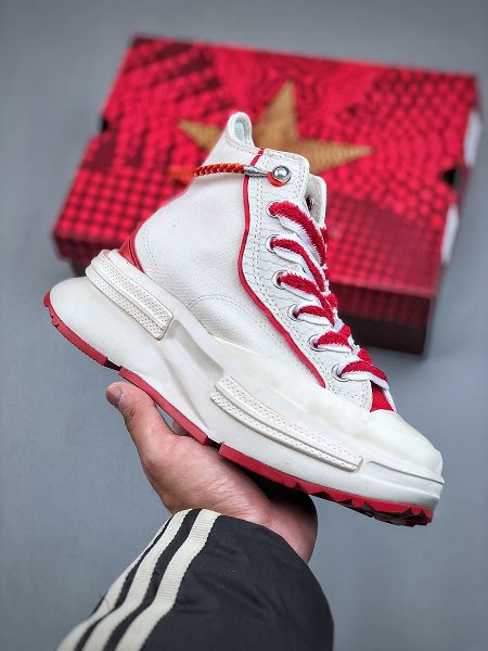 CONVERSE 2025最新男女款白红色蛇年限定系列夾心厚底鞋