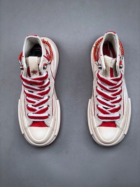 CONVERSE 2025最新男女款白红色蛇年限定系列夾心厚底鞋
